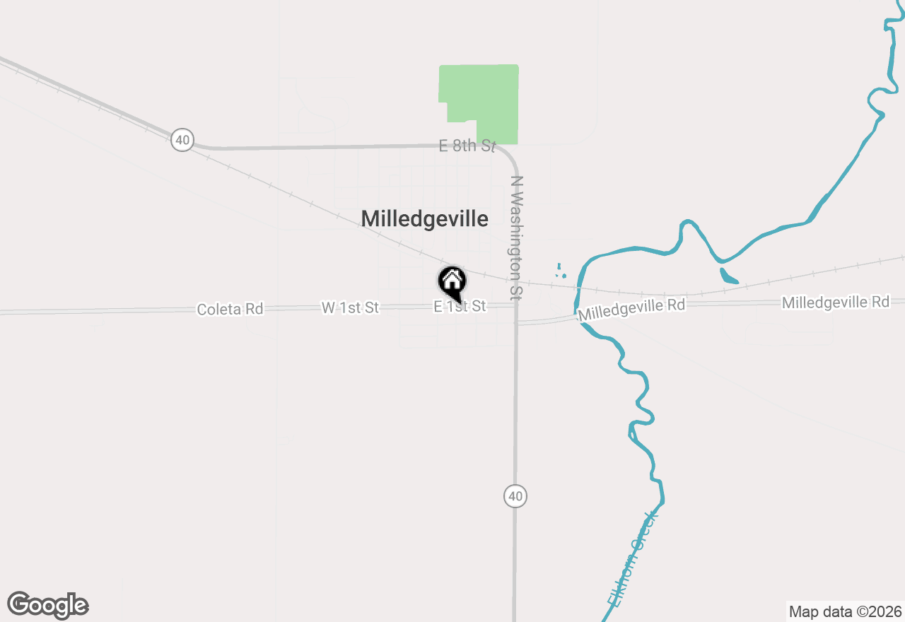 Map of 15 E 1st Street, Milledgeville, IL 61051