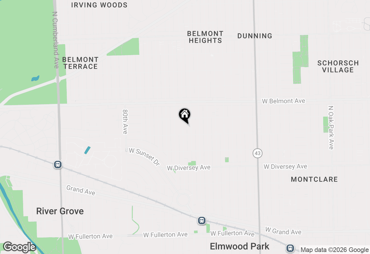 Map of 3023 N 76th Court, Elmwood Park, IL 60707