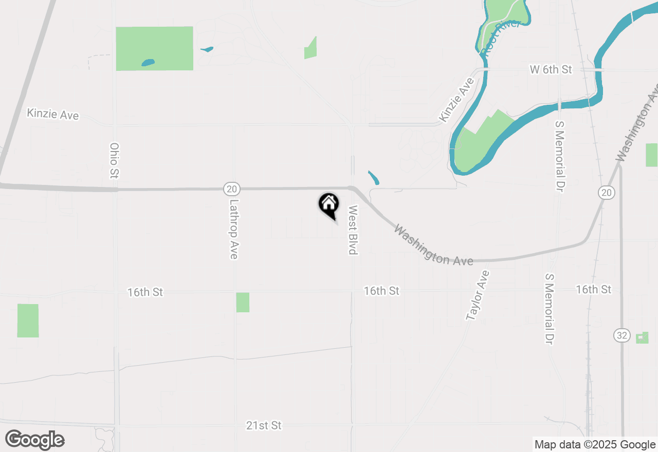 Map of 1317 Hayes Ave, Racine, WI 53405