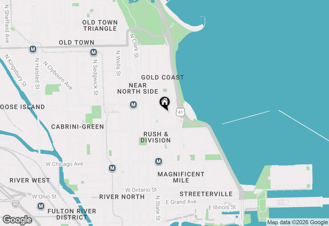Map of 40 E Cedar Street #18B, Chicago, IL 60611