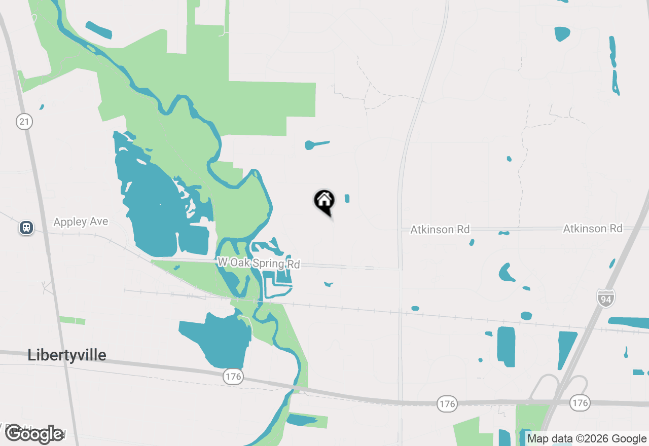 Map of 821 Oak Spring Lane, Libertyville, IL 60048