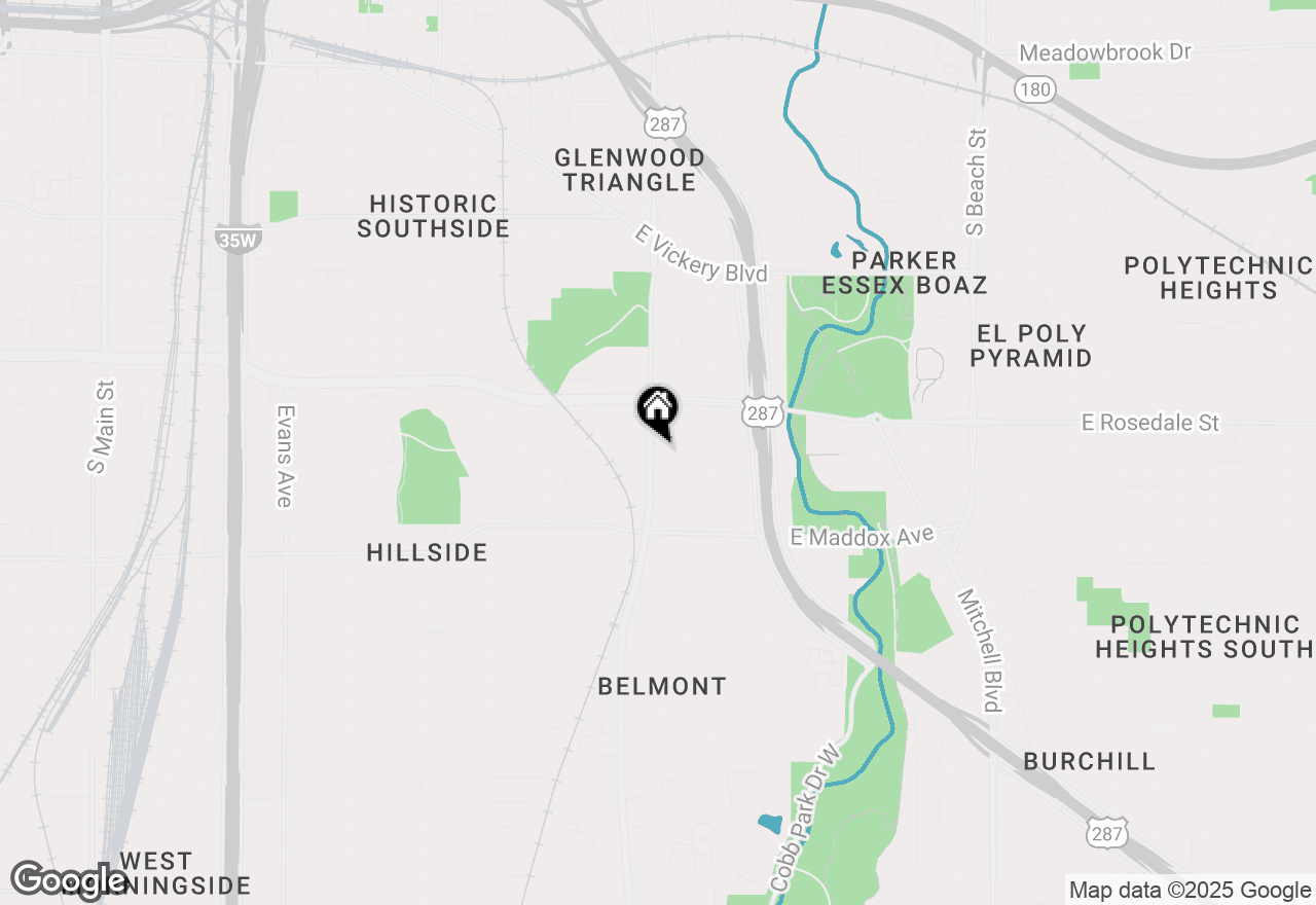 Map of 1325 S Riverside Drive, Fort Worth, TX 76104