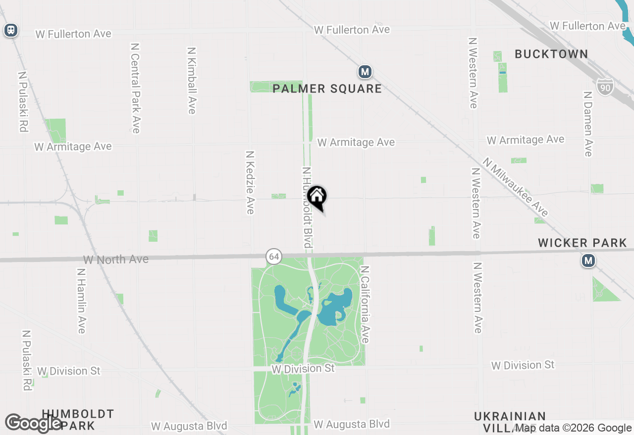 Map of 1717 N Humboldt Boulevard #2S, Chicago, IL 60647