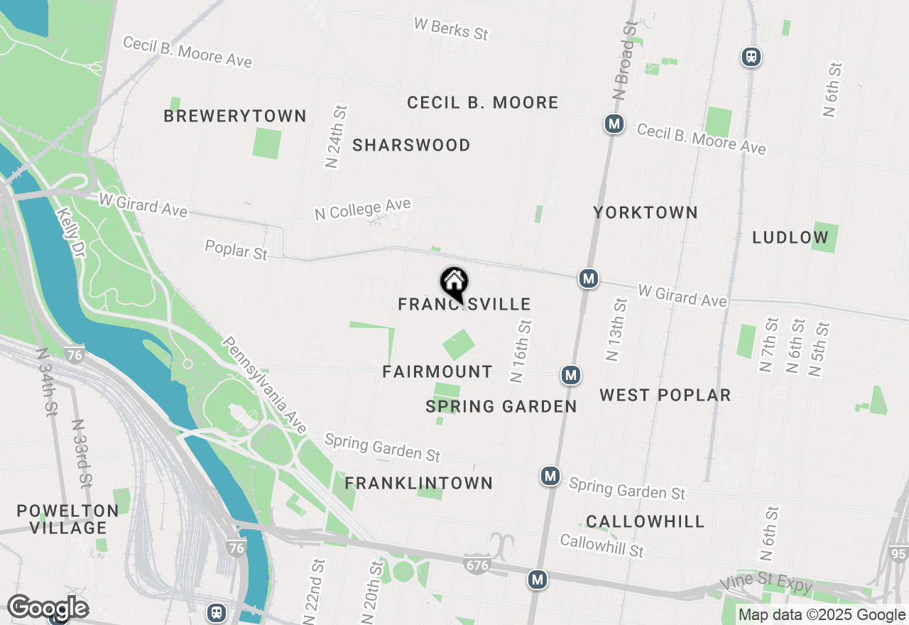 Map of 1844 Vineyard Street #A, Philadelphia, PA 19130