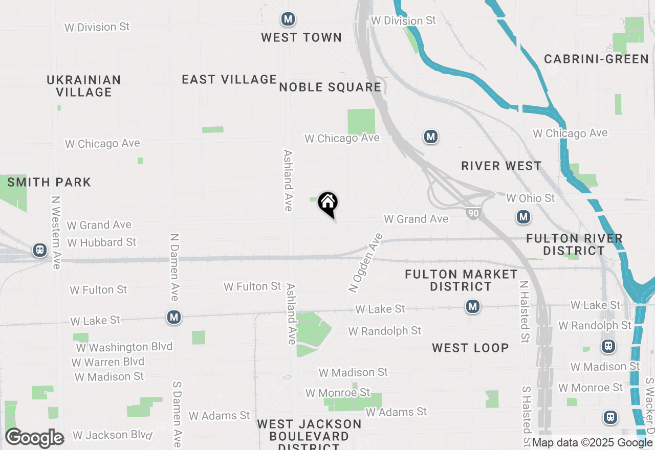 Map of 1445 W Grand Avenue #3W, Chicago, IL 60642