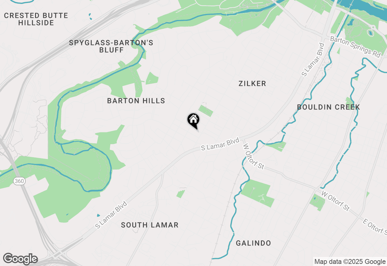 Map of 2008 De Verne St, Austin, TX 78704