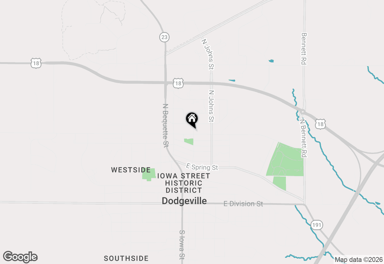 Map of 134 E North Street, Dodgeville, WI 53533