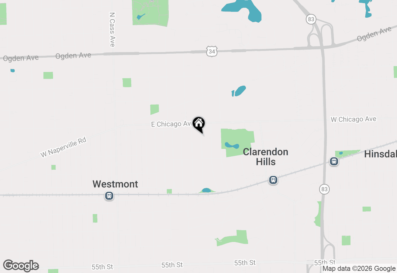 Map of 128 Woodstock Avenue, Clarendon Hills, IL 60514