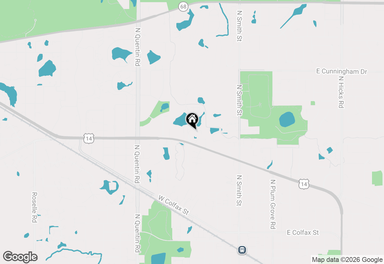 Map of 879 N Auburn Woods Drive, Palatine, IL 60067