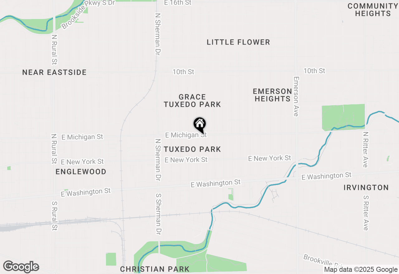 Map of 442 N Gladstone Avenue, Indianapolis, IN 46201