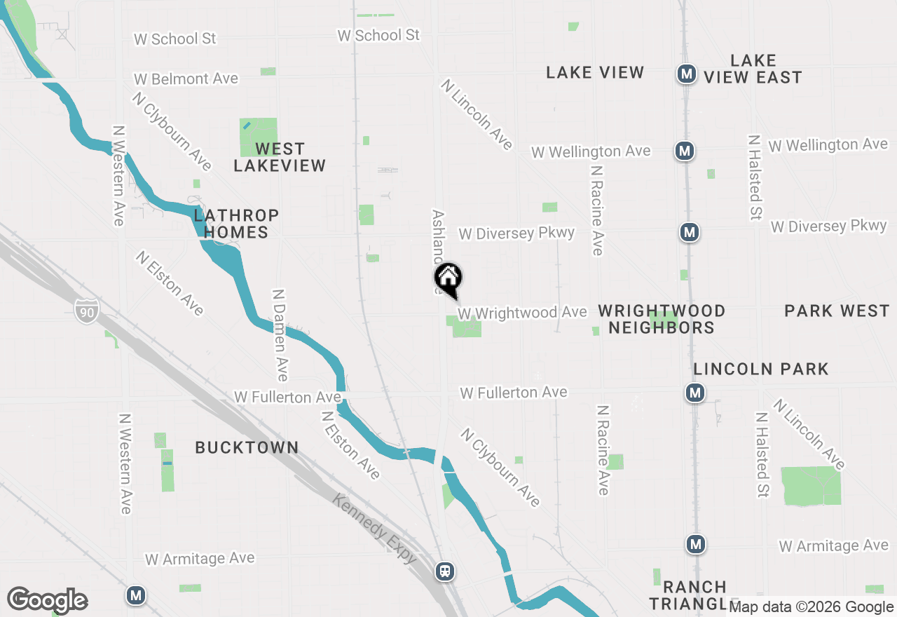 Map of 2607 N Ashland Avenue #1W, Chicago, IL 60614