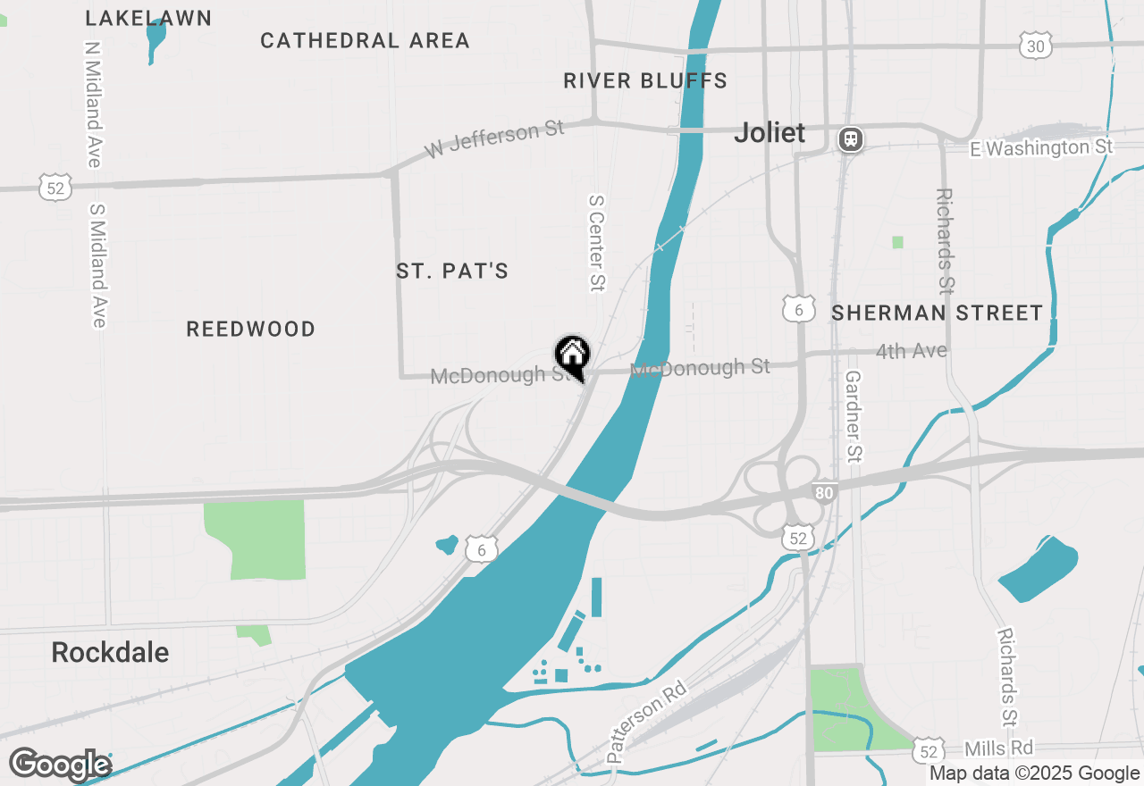 Map of 411 Pleasant Street, Joliet, IL 60436