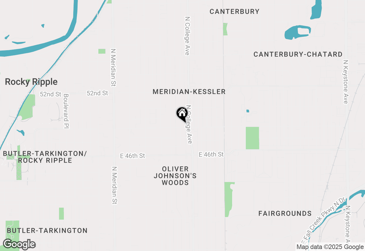 Map of 4905 Broadway Street, Indianapolis, IN 46205