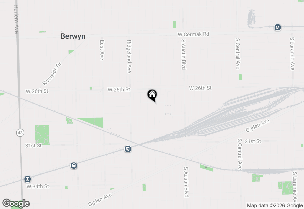 Map of 2707 Harvey Avenue, Berwyn, IL 60402