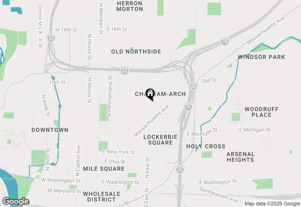 Map of 802 N Park Avenue, Indianapolis, IN 46202