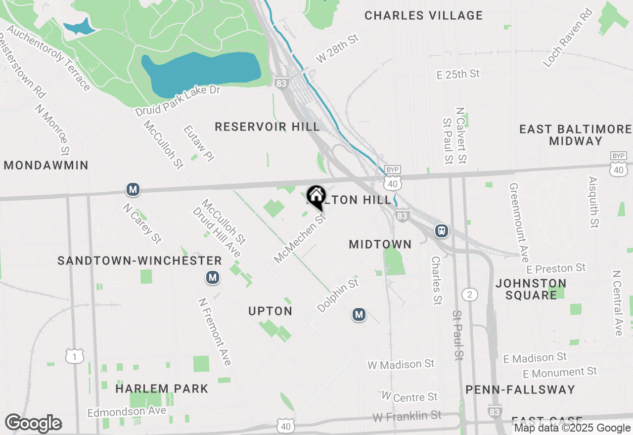 Map of 1604 Park Avenue, Baltimore, MD 21217