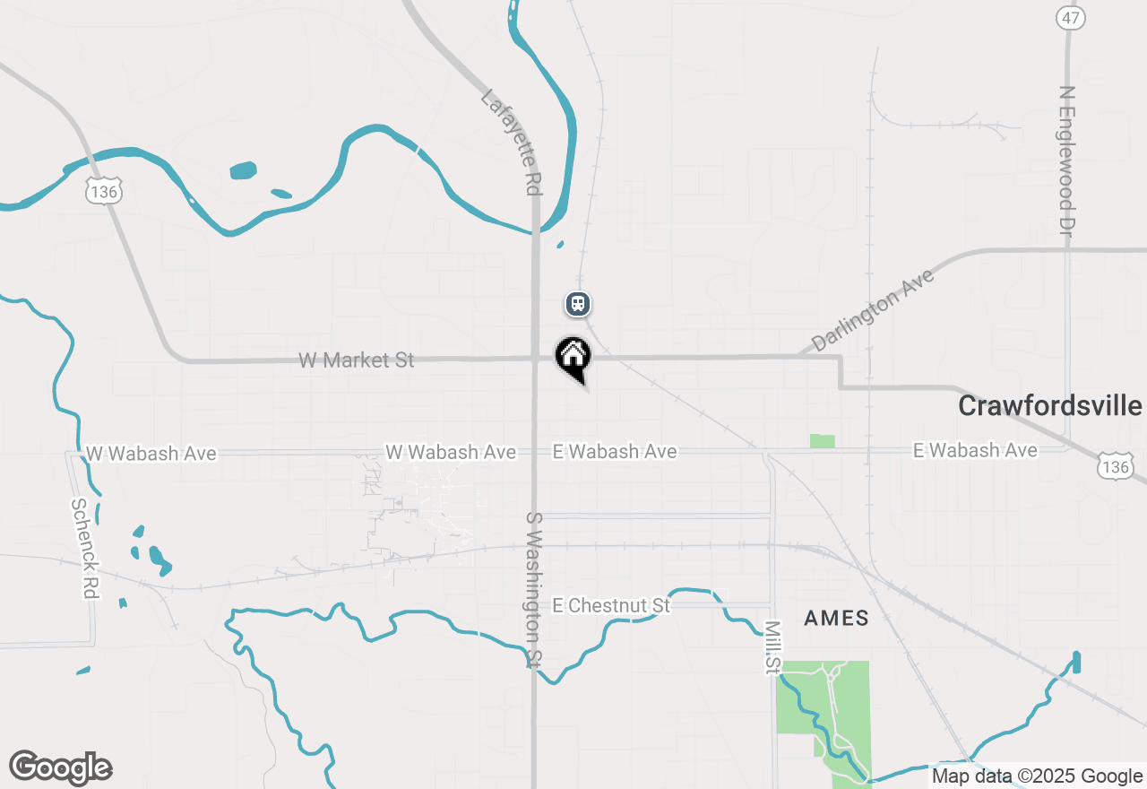 Map of 205 E Main Street, Crawfordsville, IN 47933