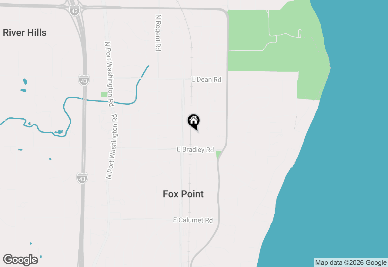 Map of 8035 N Poplar Dr, Fox Point, WI 53217