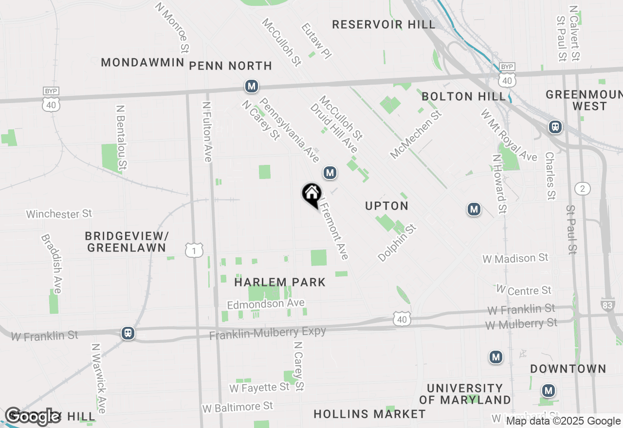 Map of 1109 N Carrollton Avenue, Baltimore, MD 21217