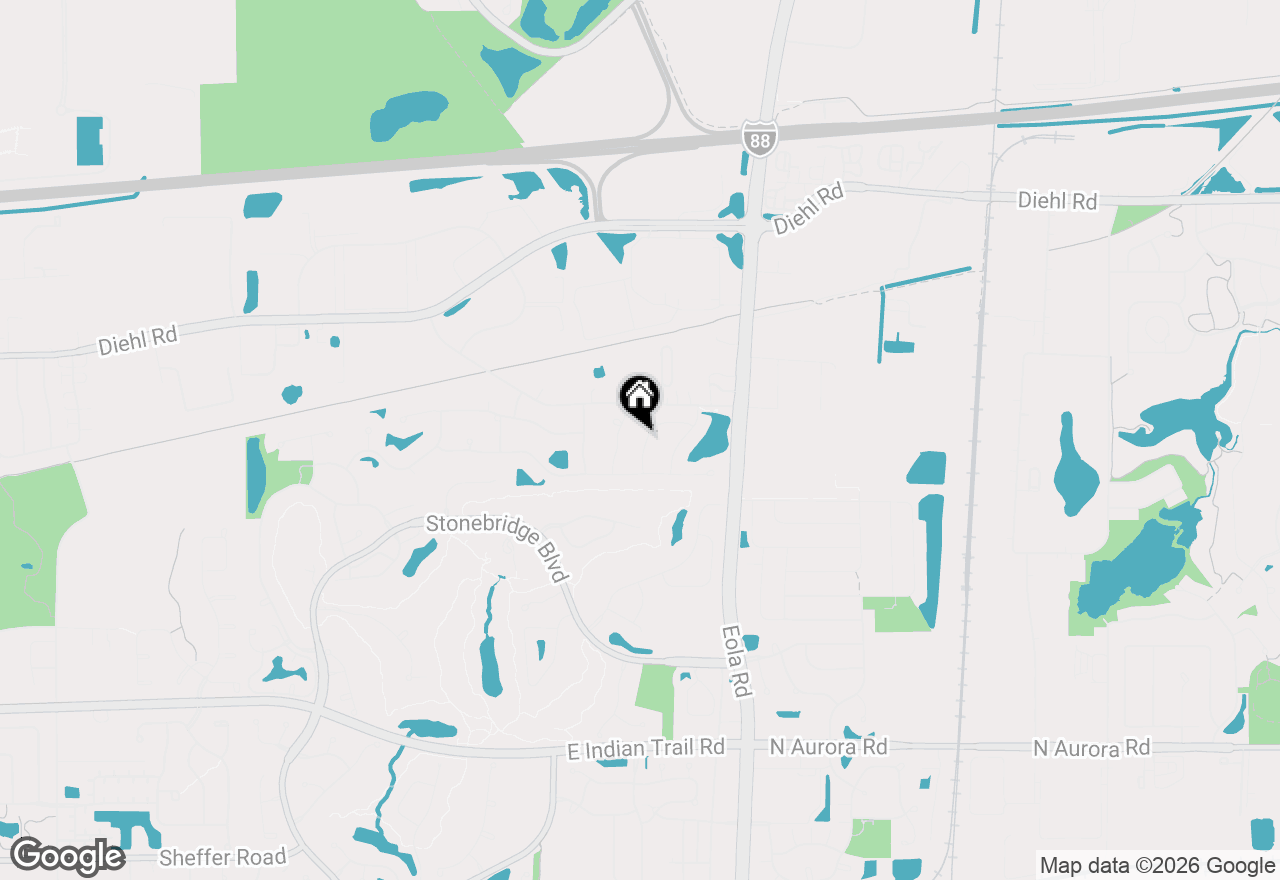 Map of 1592 Jeanel Lane, Aurora, IL 60502