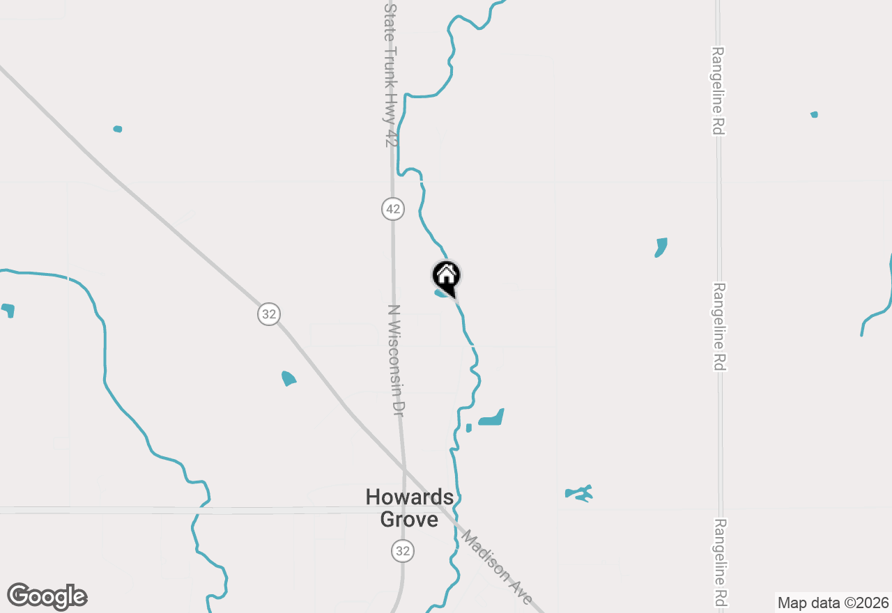 Map of 424 Van Buren Rd, Howards Grove, WI 53083