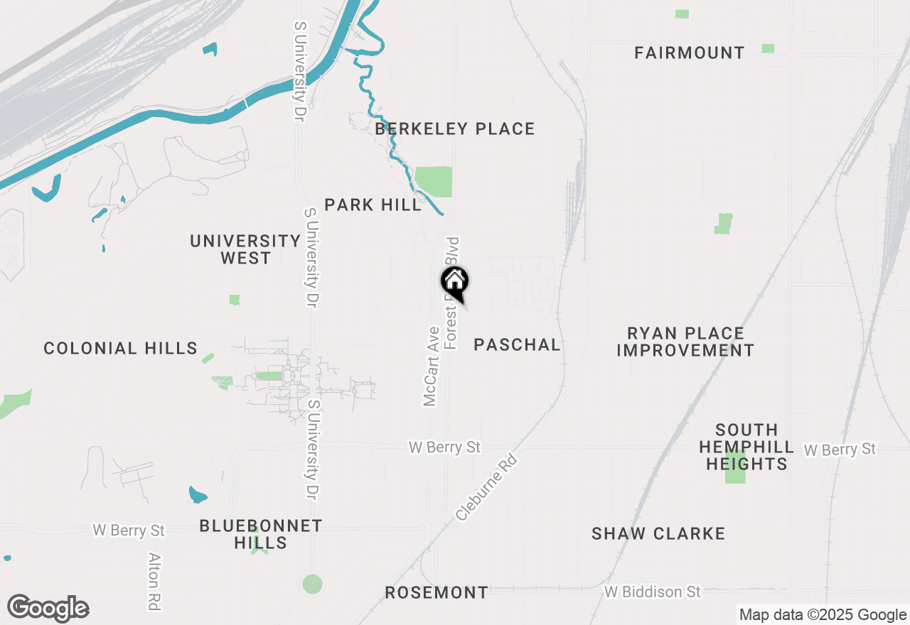Map of 2641 Forest Park Boulevard, Fort Worth, TX 76110