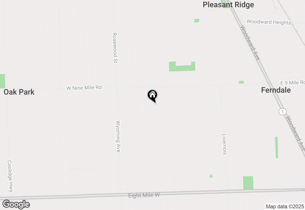 Map of 1668 Albany Street, Ferndale, MI 48220