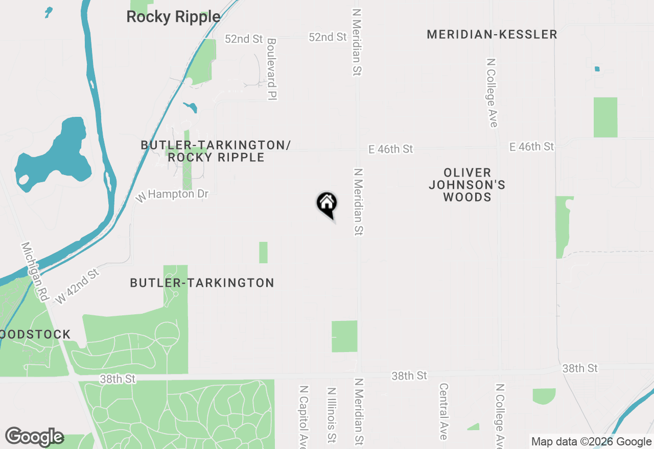 Map of 105 Berkley Road, Indianapolis, IN 46208