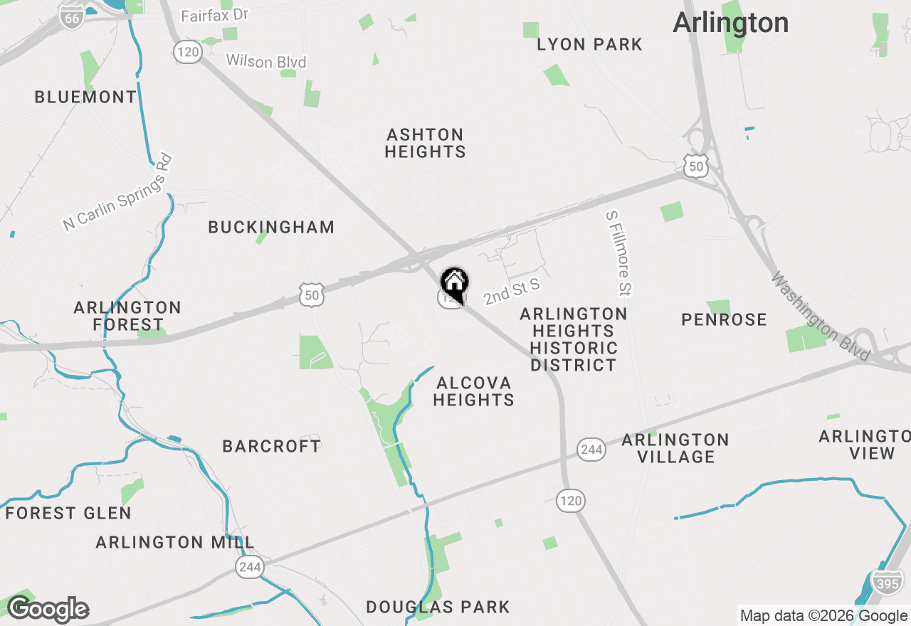 Map of 3712 2nd Street S, Arlington, VA 22204