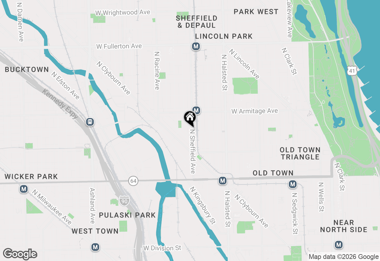 Map of 1900 N Sheffield Avenue #2N, Chicago, IL 60614