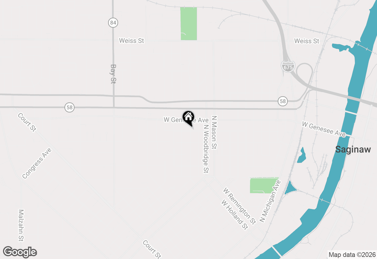 Map of 1903 Mershon Street, Saginaw, MI 48602