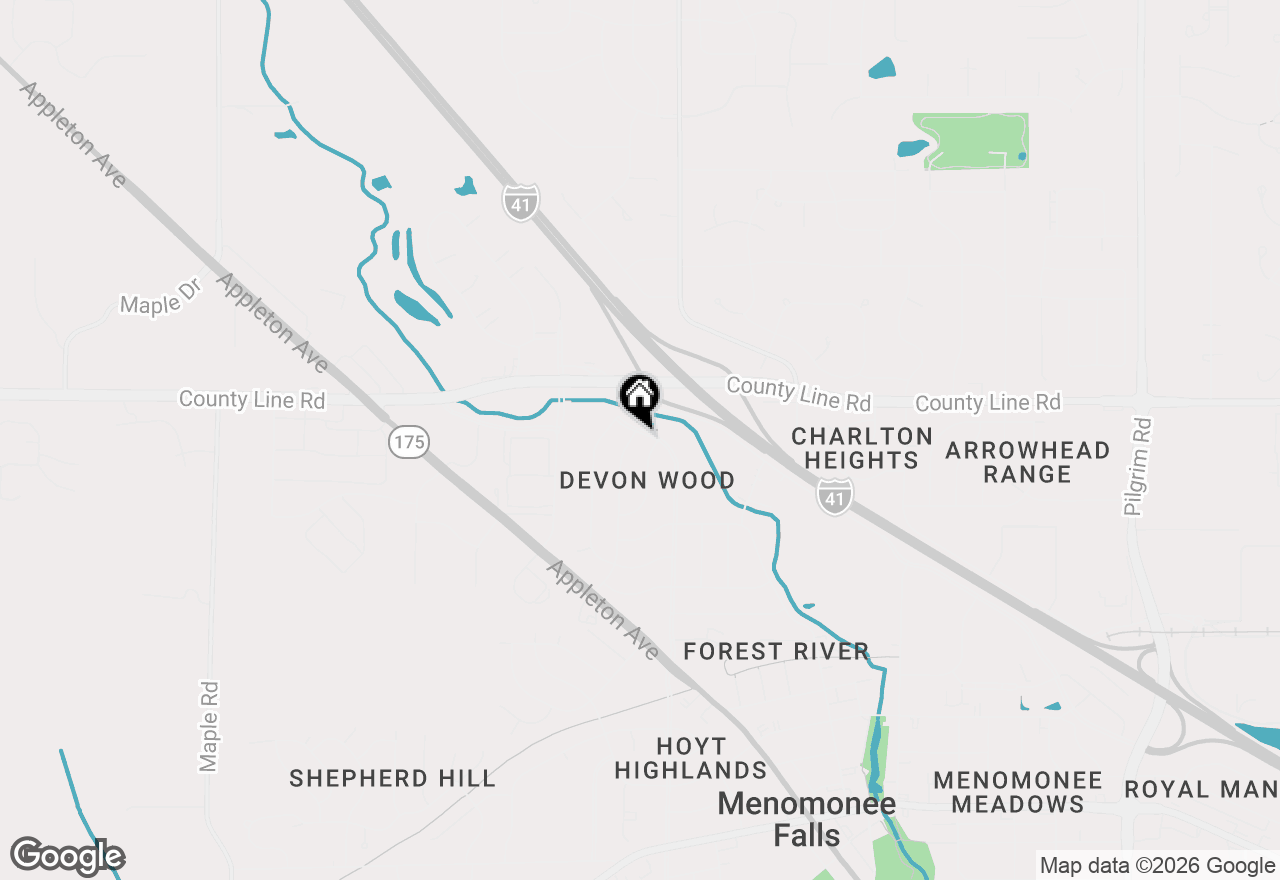 Map of N95W17325 Shady Lane, Menomonee Falls, WI 53051