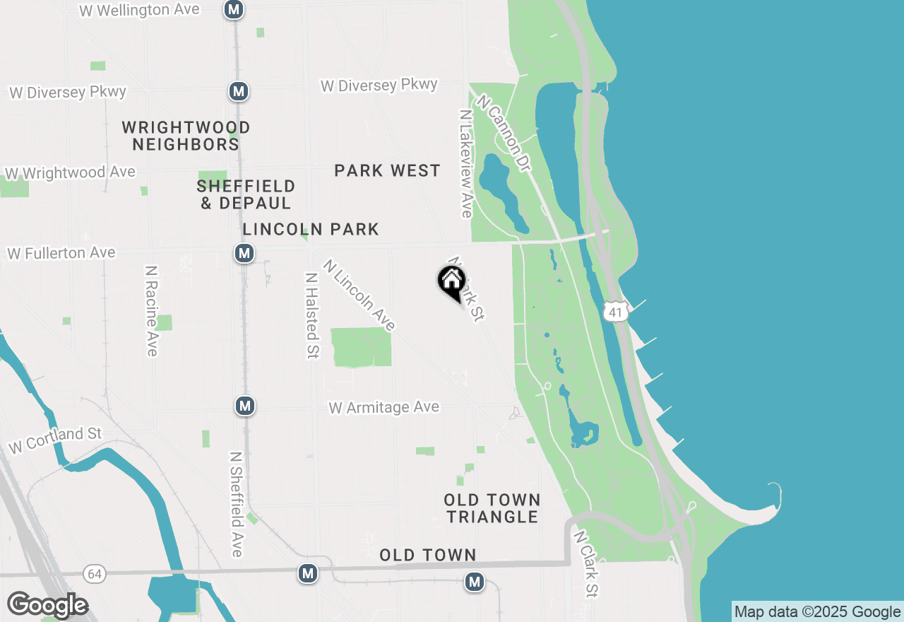 Map of 443 W Grant Place #A, Chicago, IL 60614