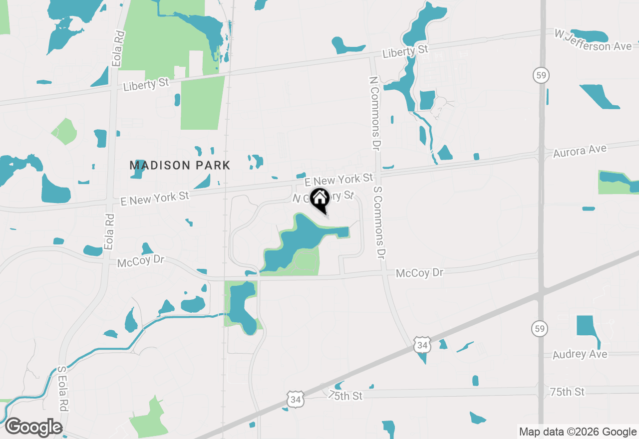 Map of 390 Springlake Lane #B, Aurora, IL 60504