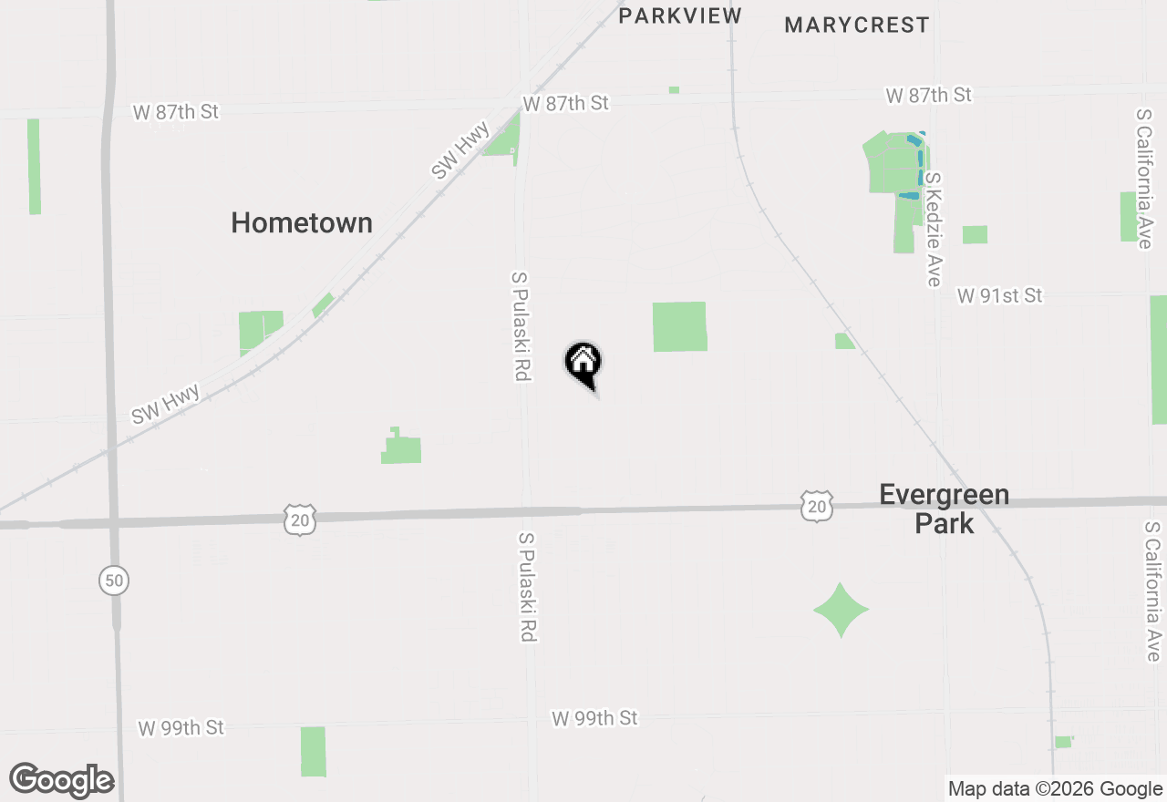 Map of 9259 S Springfield Avenue, Evergreen Park, IL 60805
