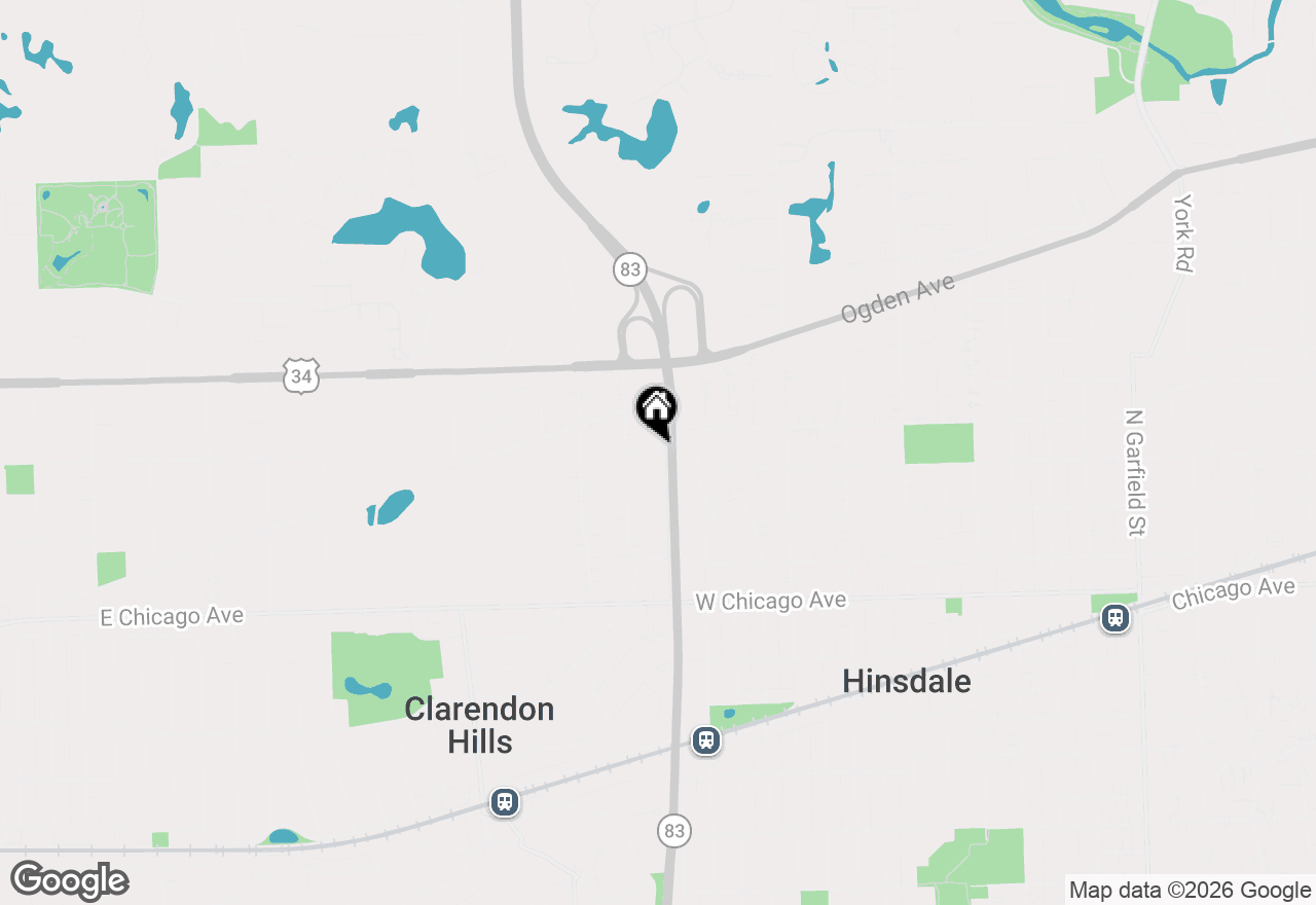 Map of 258 N Jackson Road, Clarendon Hills, IL 60514