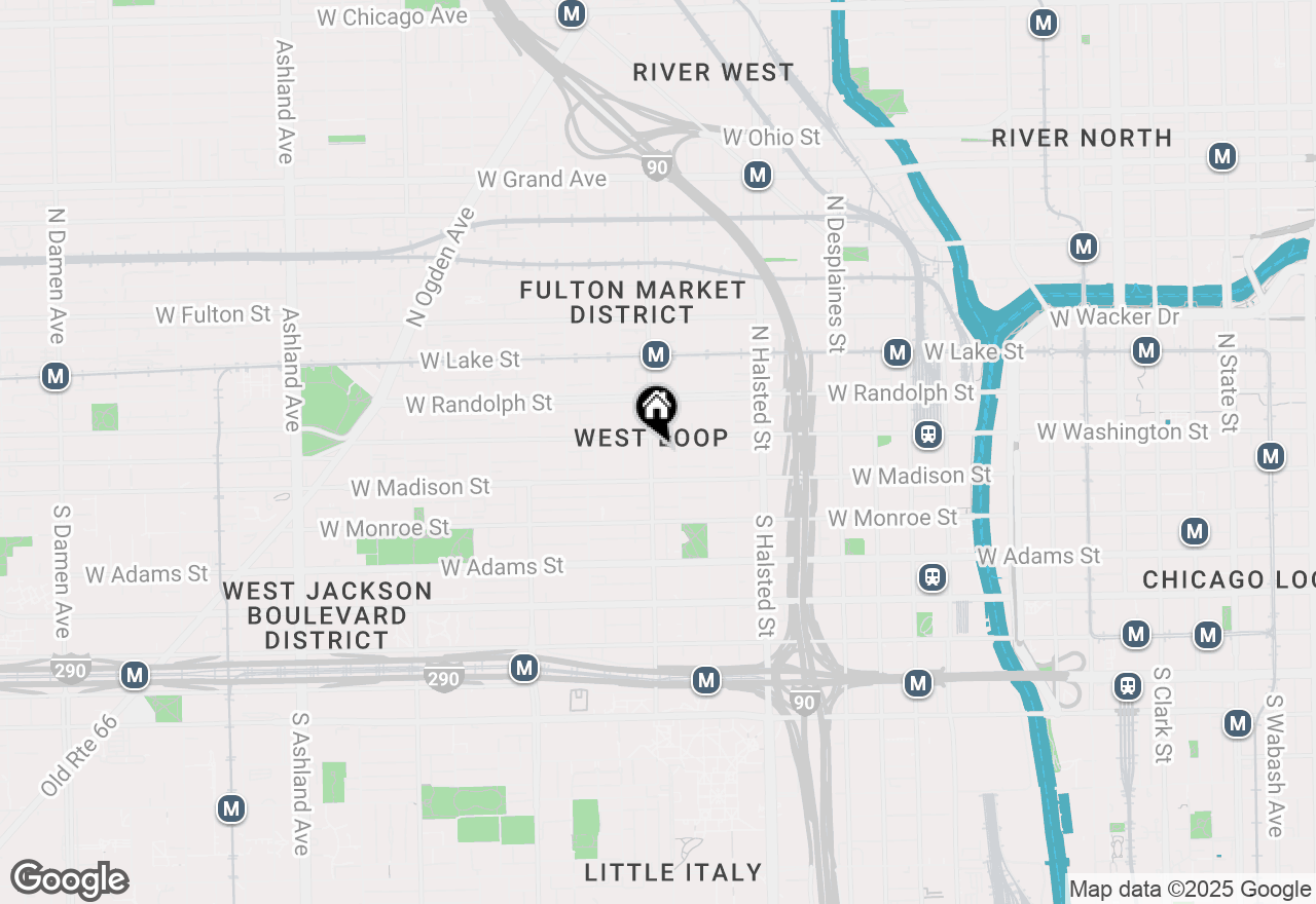 Map of 29 N Morgan Street #PH, Chicago, IL 60607