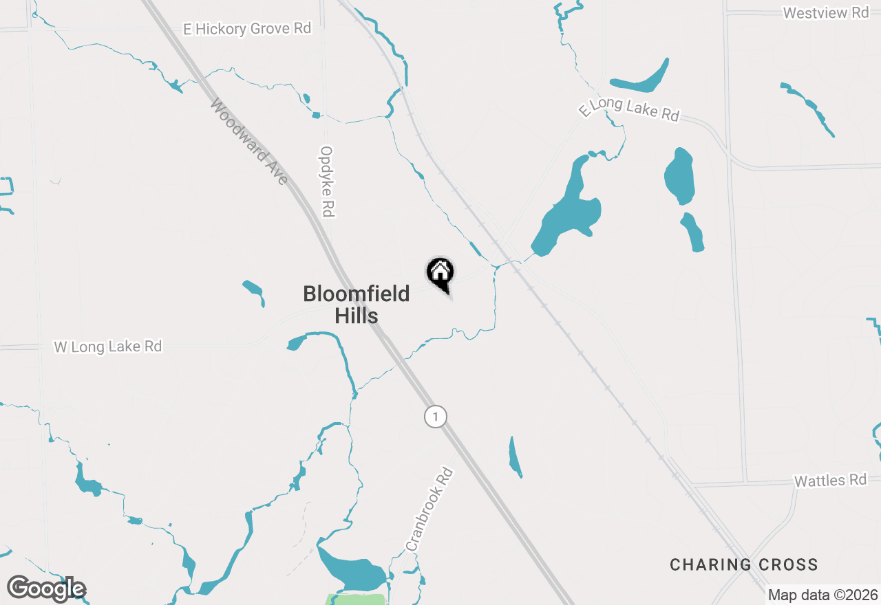 Map of 1750 Tiverton Road, Bloomfield Hills, MI 48304