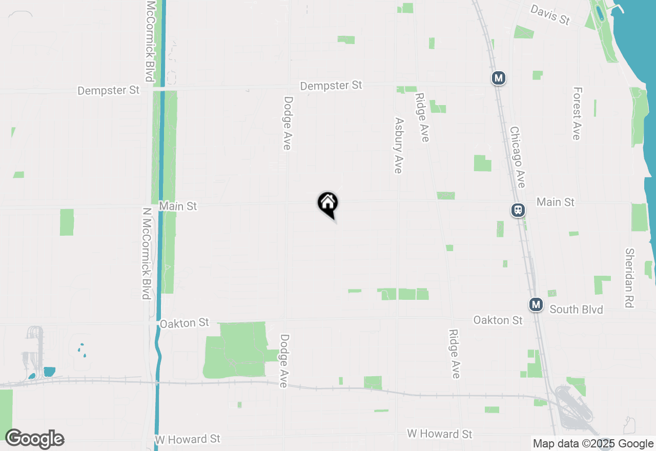 Map of 1624 Washington Street #1N, Evanston, IL 60202