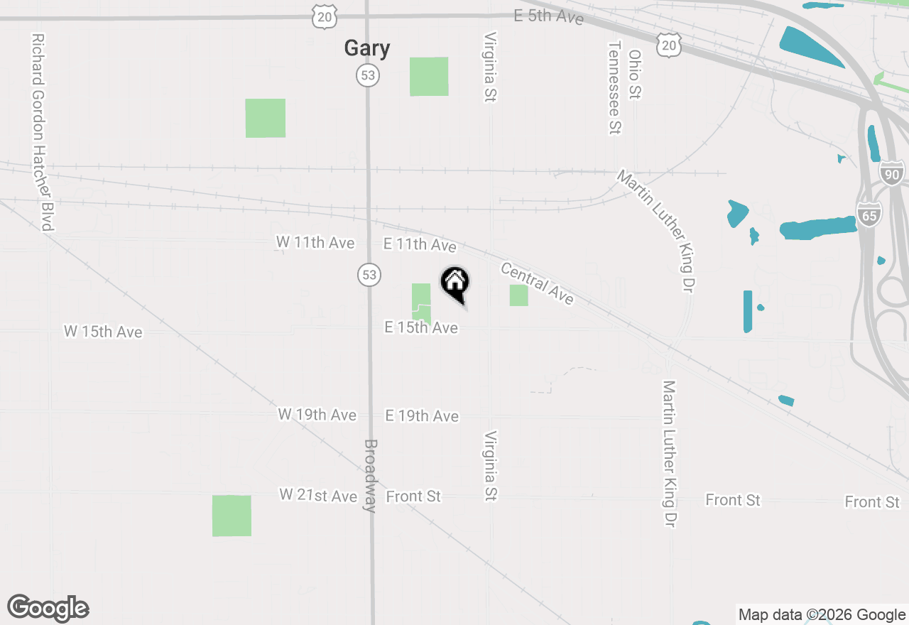 Map of 1417 Delaware Street, Gary, IN 46407