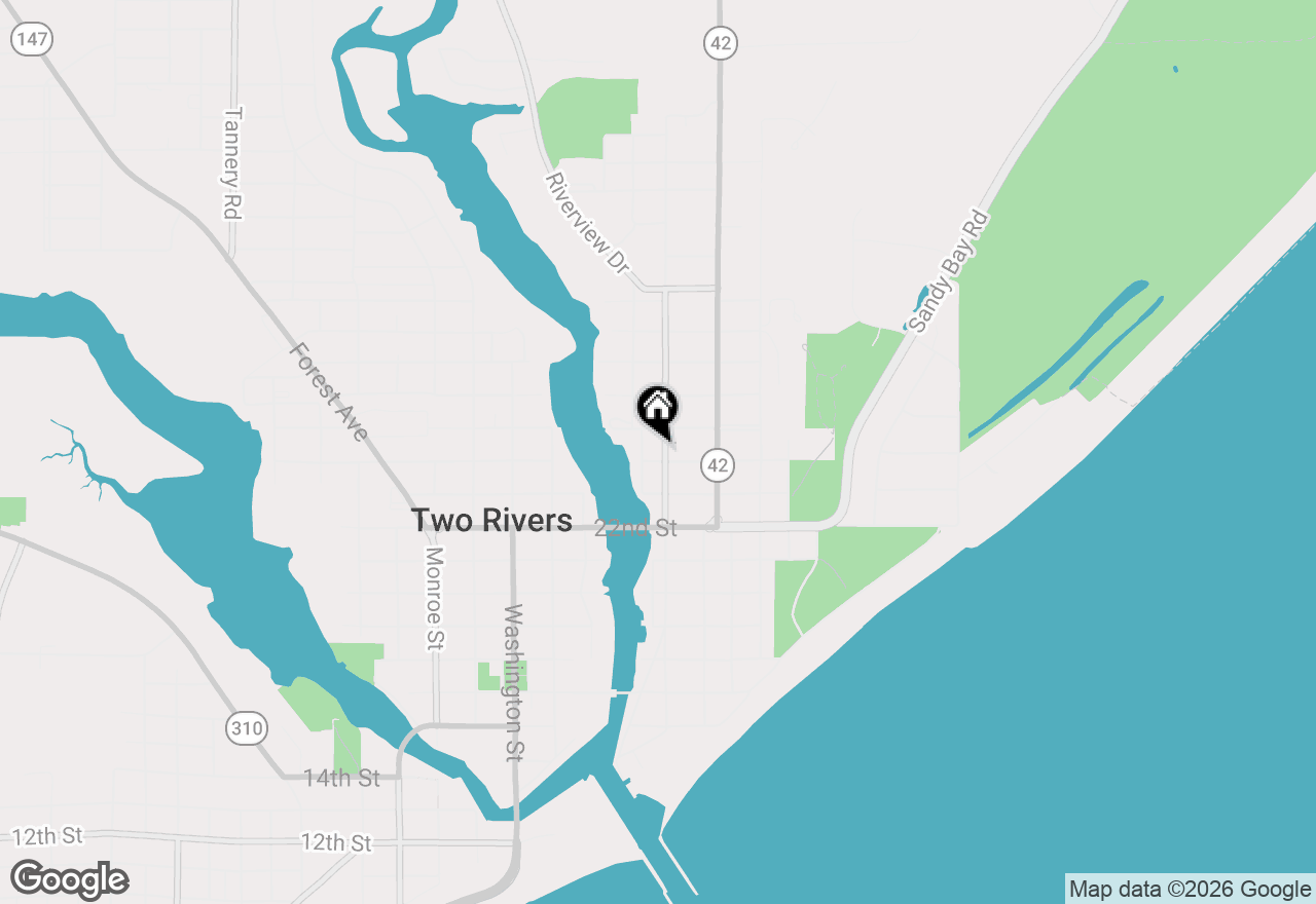 Map of 2404 Jackson St, Two Rivers, WI 54241