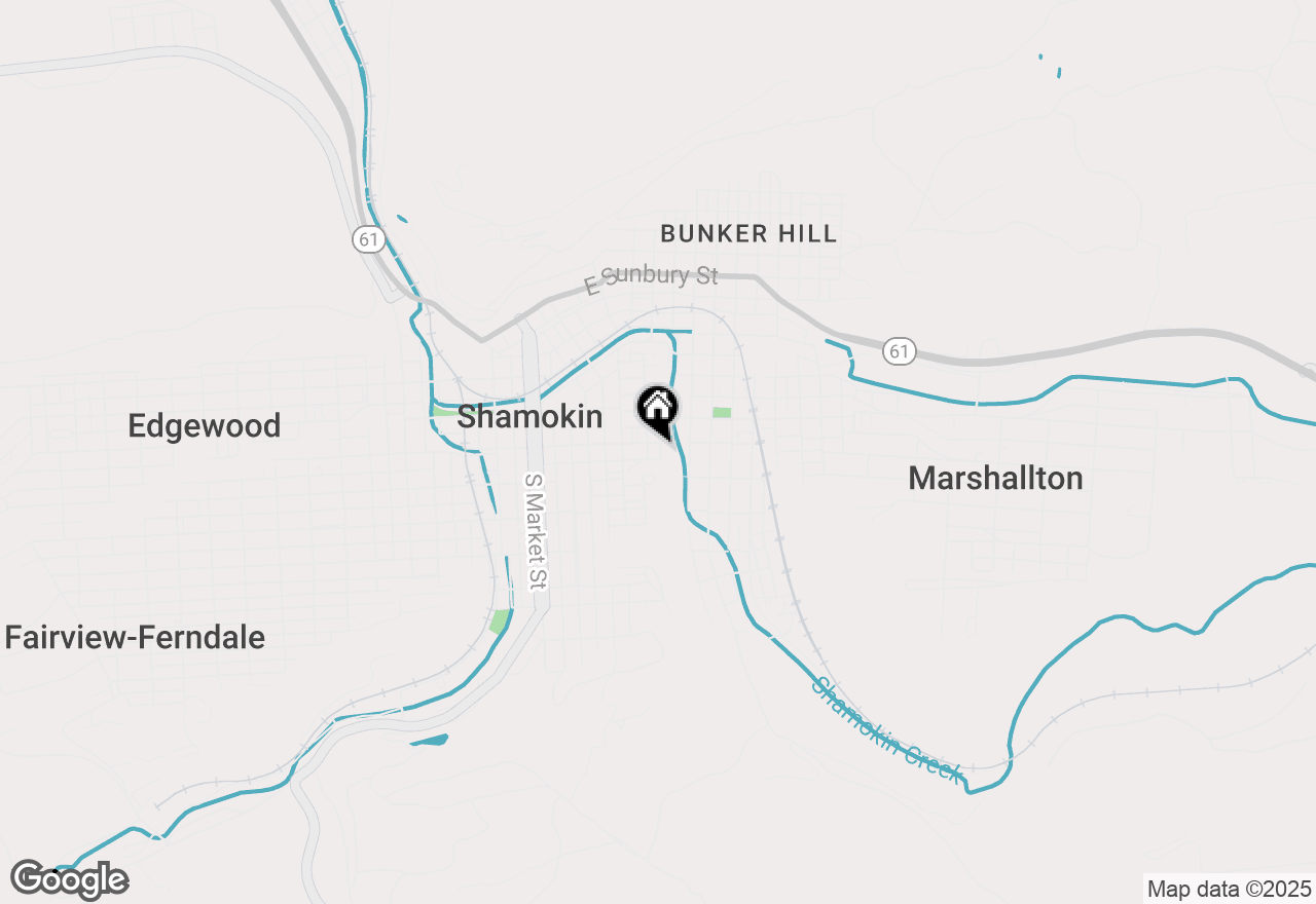 Map of 212 Chestnut Street E, Shamokin, PA 17872
