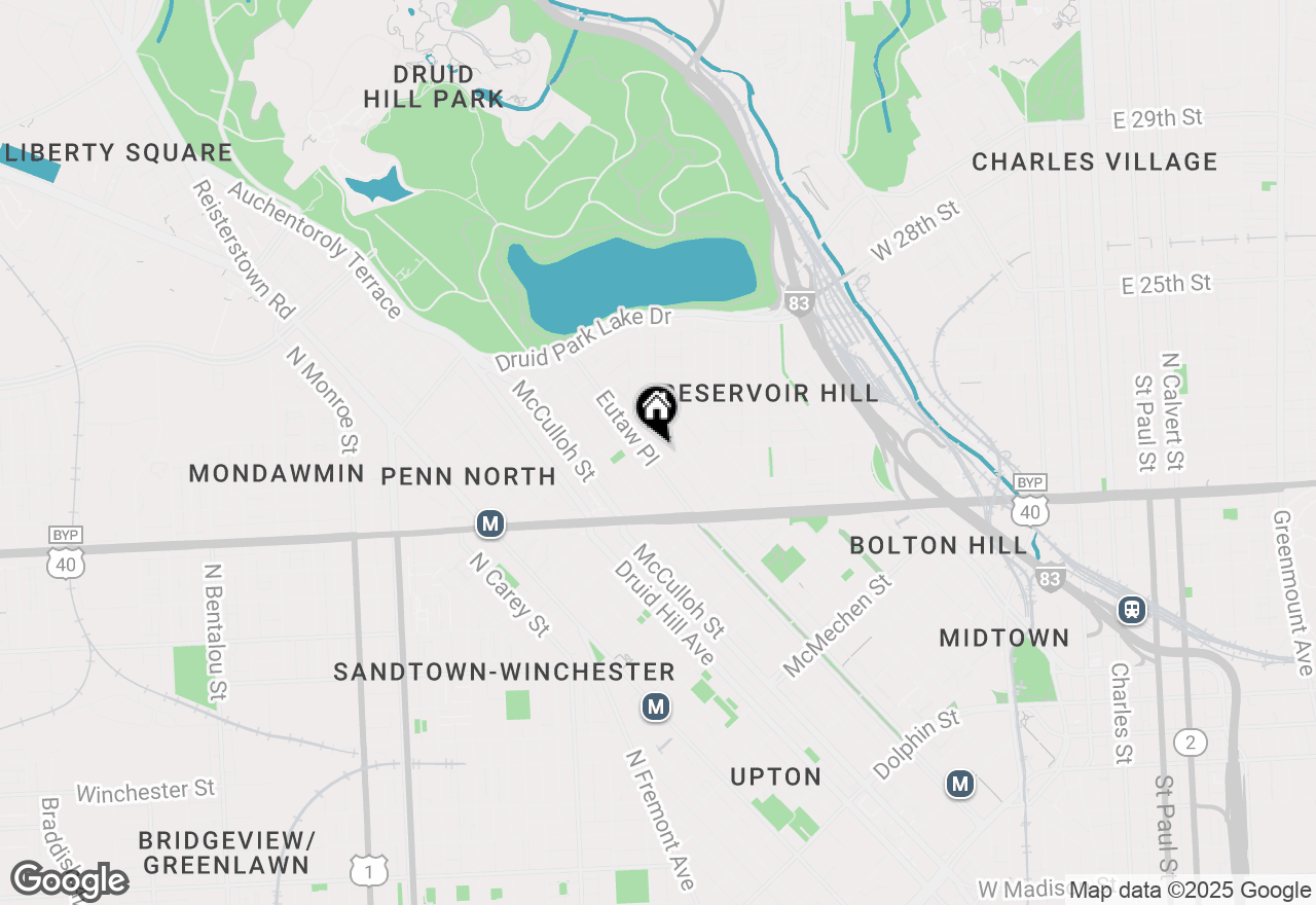 Map of 2323 Eutaw Place, Baltimore, MD 21217