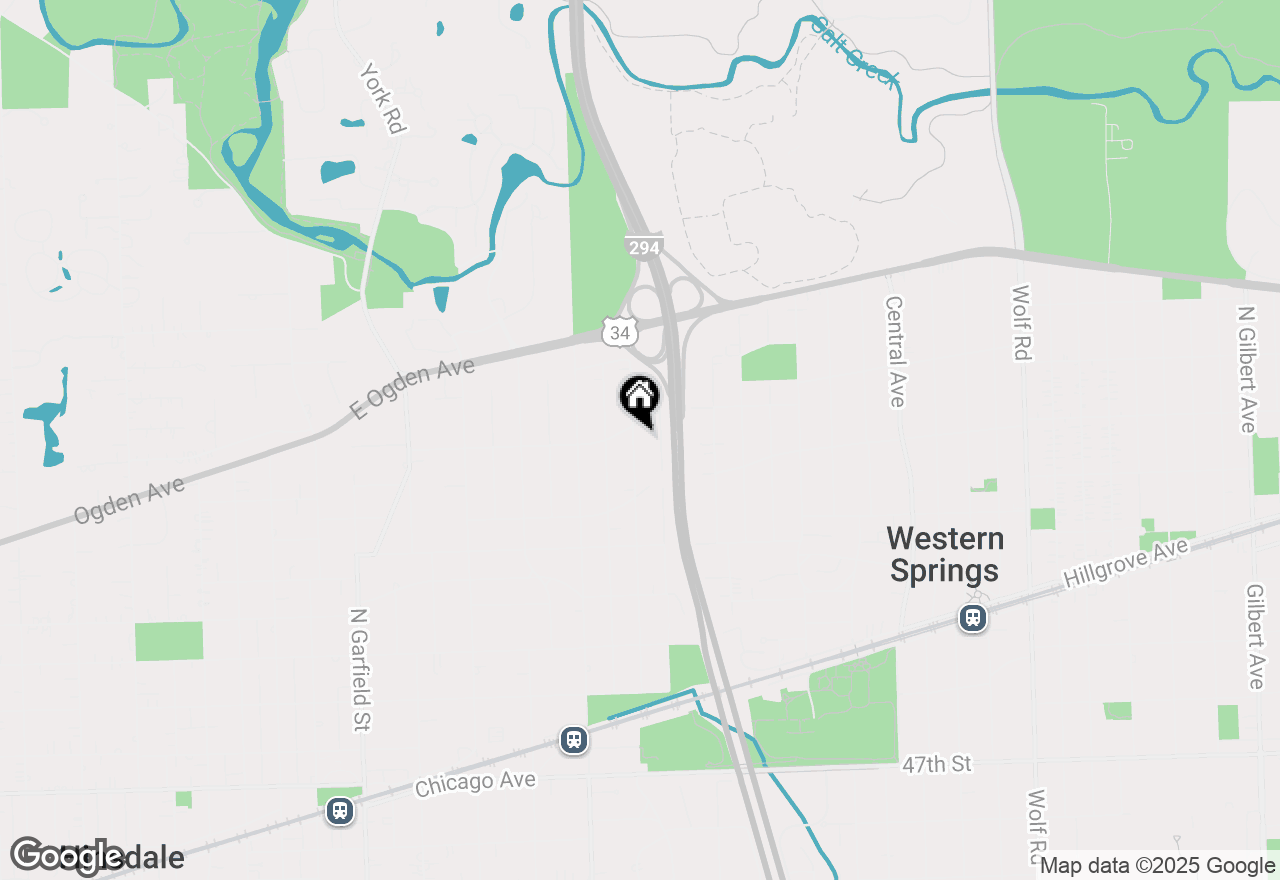 Map of 629 Justina Street, Hinsdale, IL 60521