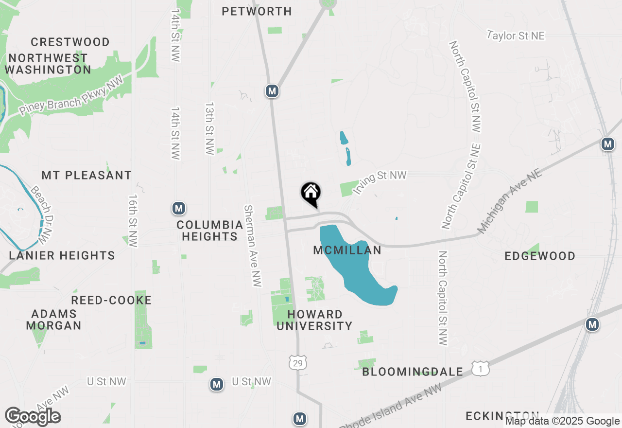 Map of 595 Columbia Road Nw, Washington, DC 20001