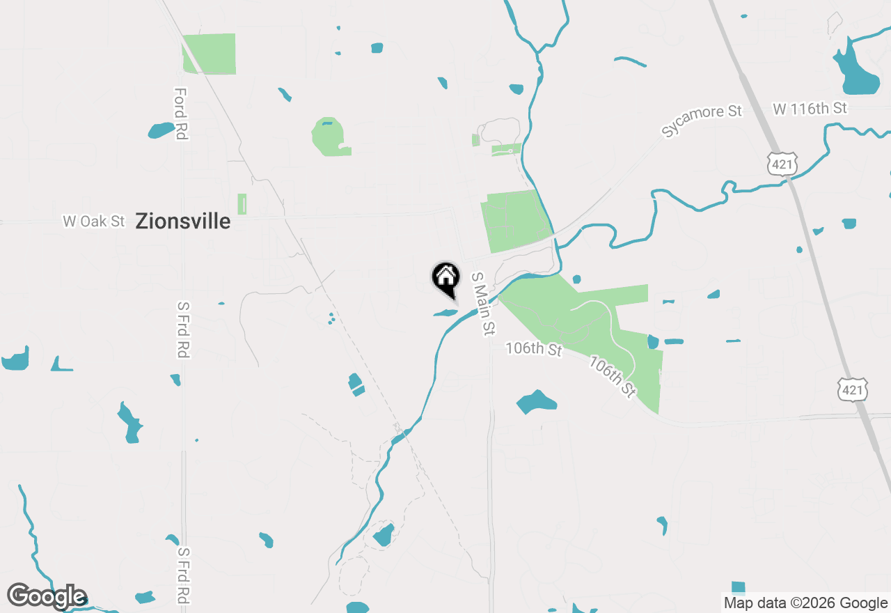 Map of 410 S Fourth Street, Zionsville, IN 46077