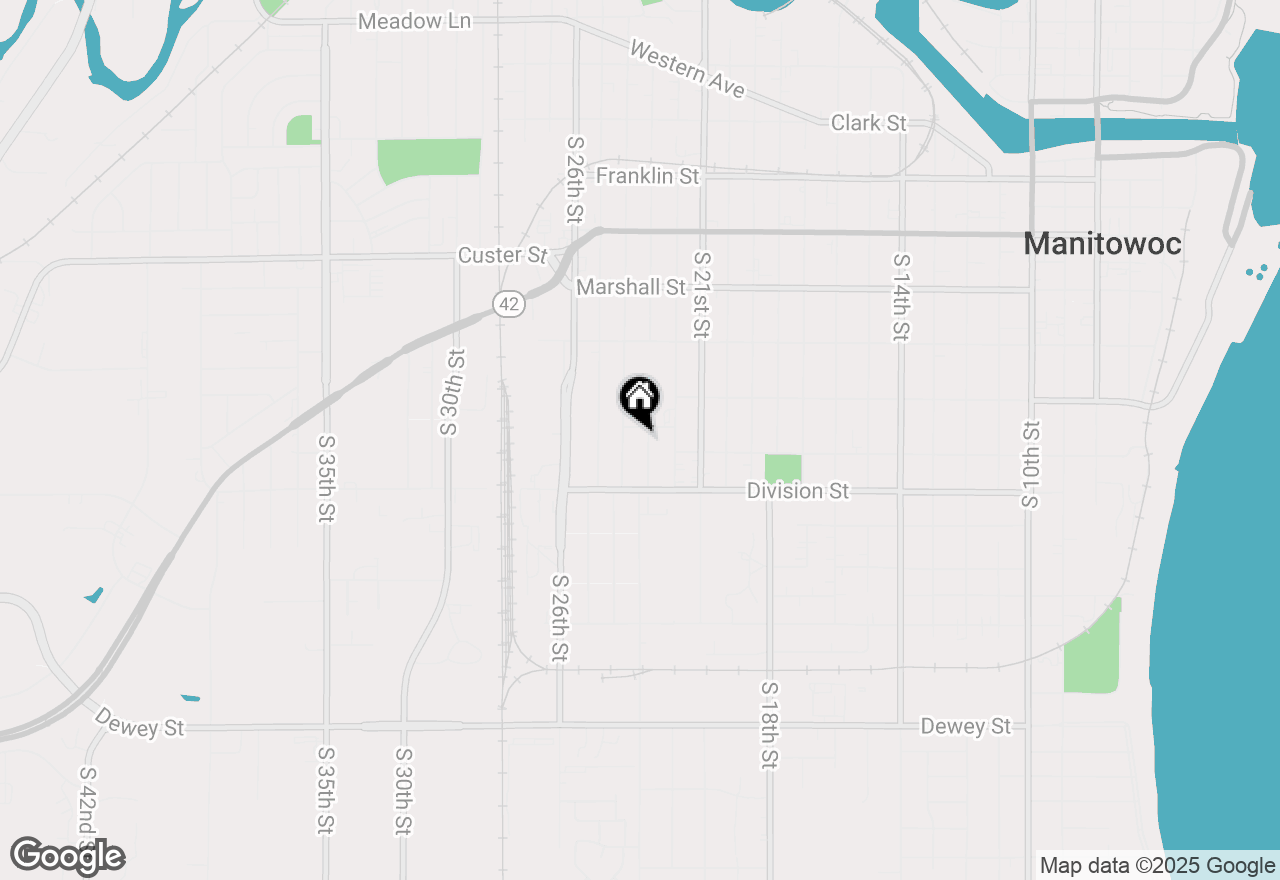 Map of 1334 S 23rd St, Manitowoc, WI 54220