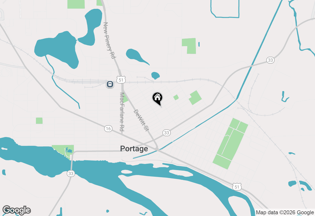 Map of 212 E Carroll Street, Portage, WI 53901