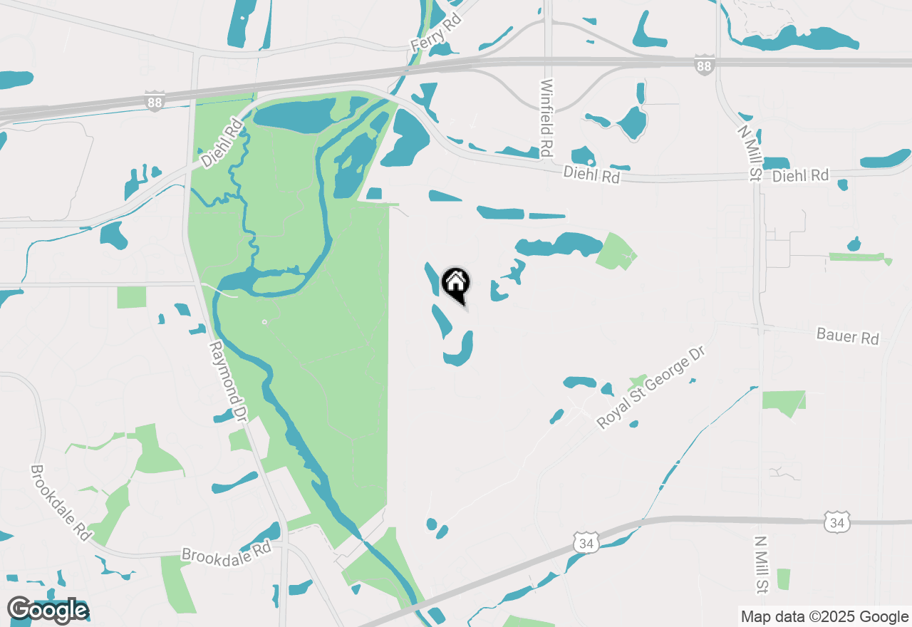 Map of 1105 W Bauer Road, Naperville, IL 60563