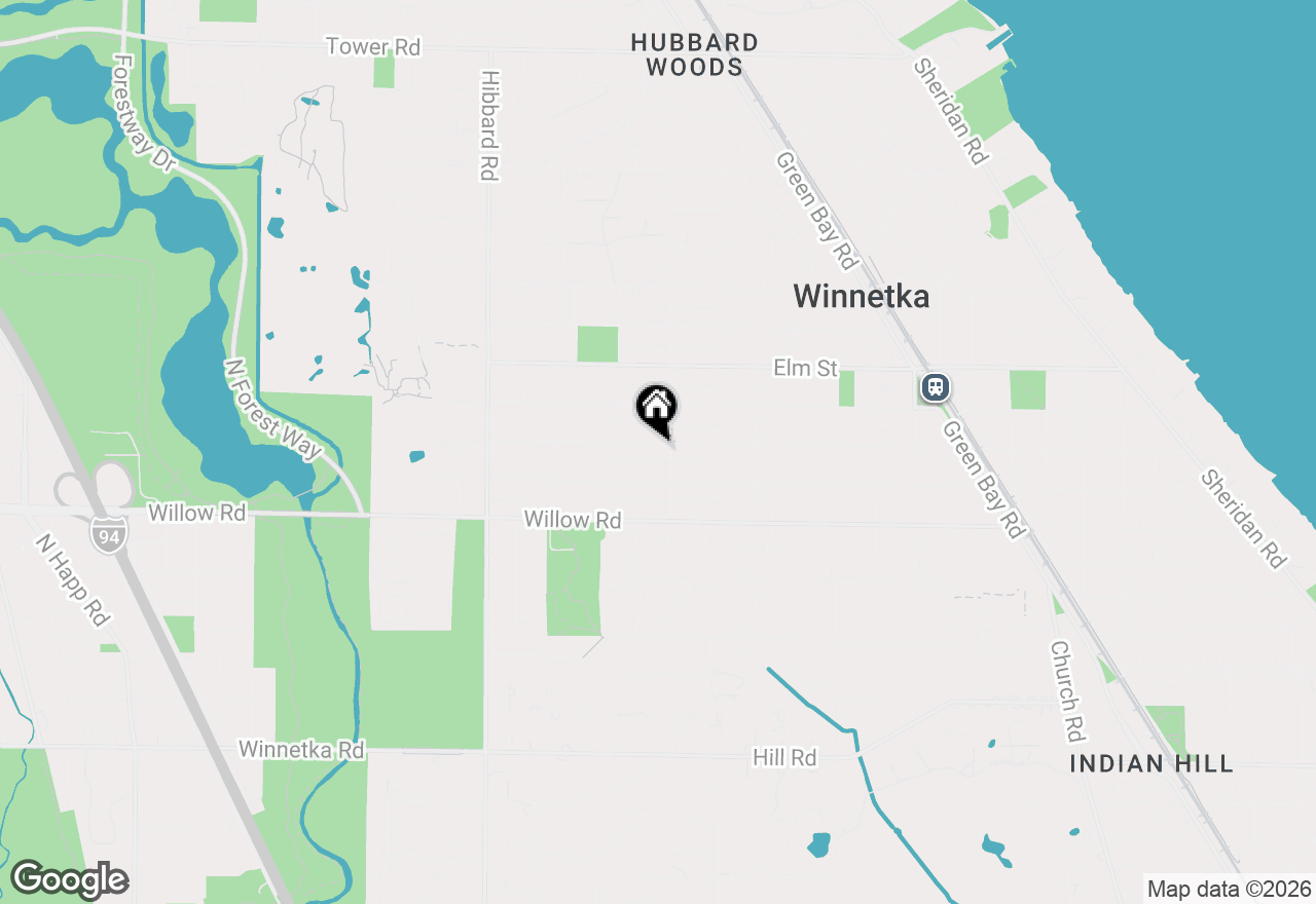 Map of 1070 Cherry Street, Winnetka, IL 60093
